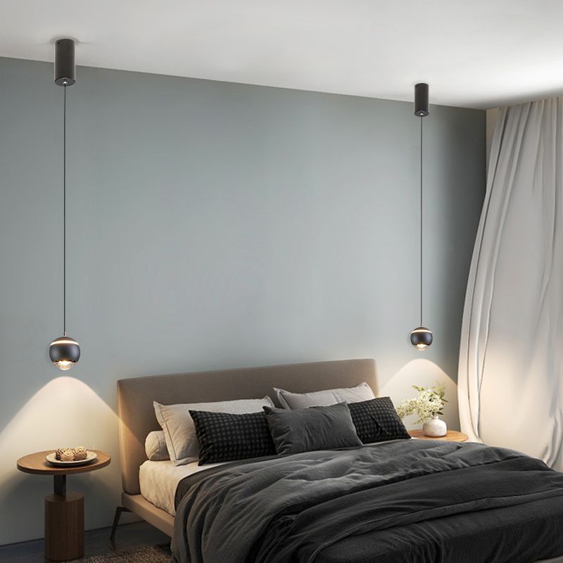 Postmodern Aluminum Pendant Light Globe LED Hanging Pendant for Bedroom