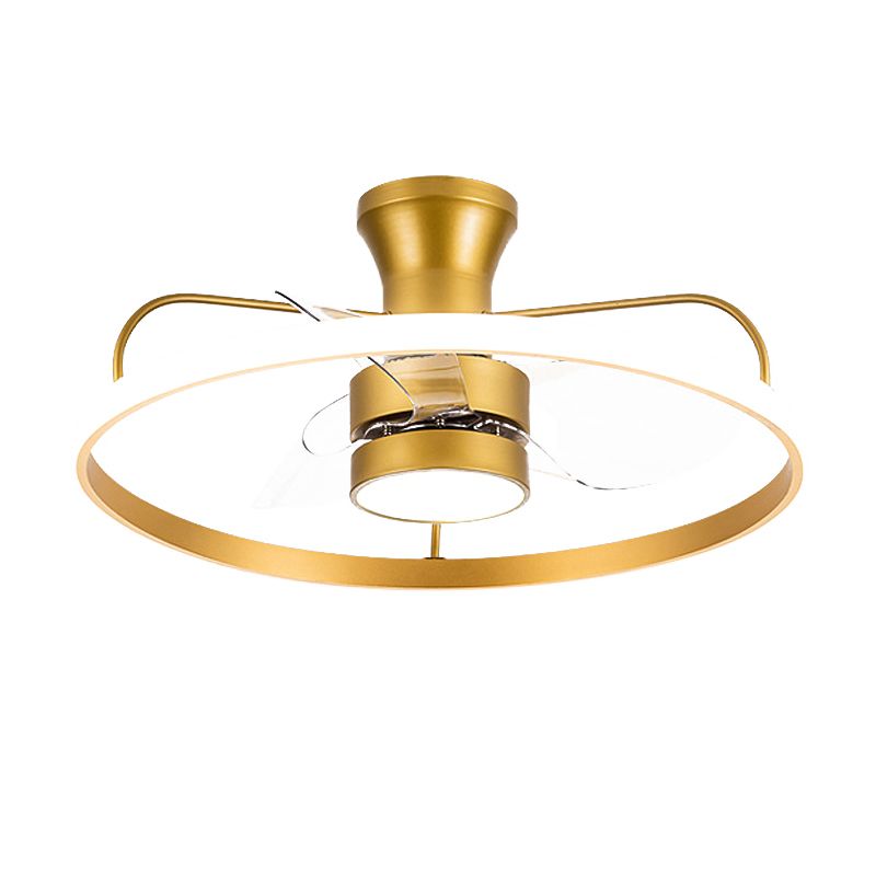 Interior LED Fan Light in Polish Gold Finish Contemporary Ceiling Fan