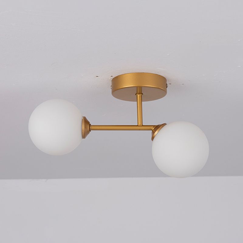 Modern Spherical Ceiling Mount Light with Glass Shade for Aisle