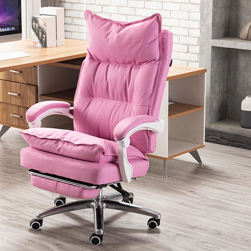 Metal Base Modern Office Chair with Wheels Executive Ergonomic Task Chair with Padded Arms