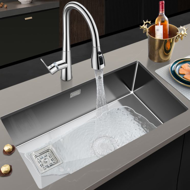 Contemporary Style Kitchen Sink Stainless Steel 1 Holes Undermount Kitchen Sink