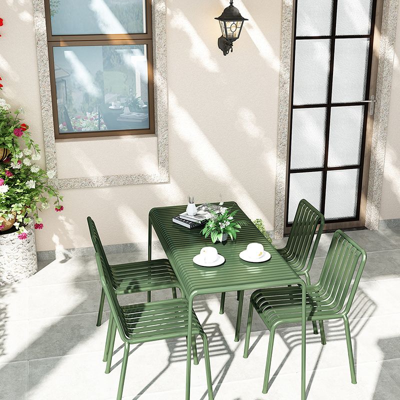 Outdoor Green Iron Patio Table Outdoor Contemporary Rectangle/Square Patio Table