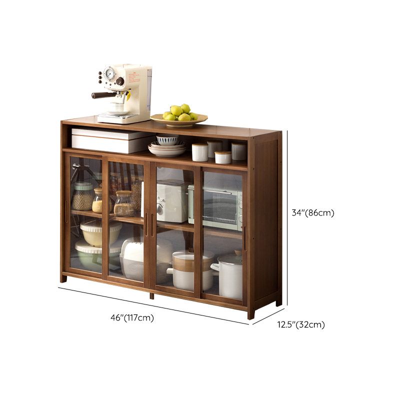 Modern Glass Door Sideboard Bamboo Sideboard for Kitchen Use