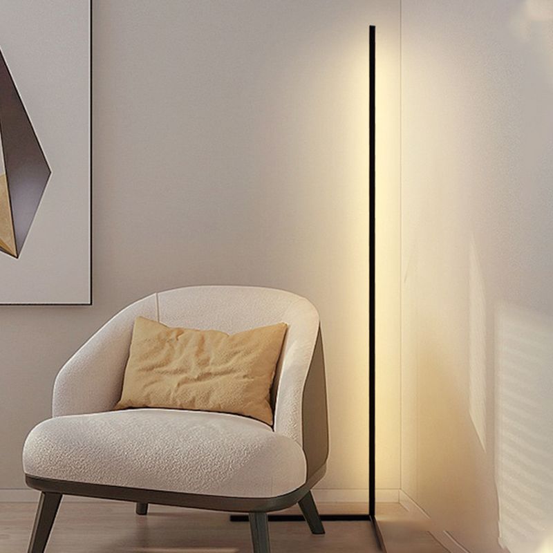 Rectilinear LED Floor Light Nordic Style Metal Living Room Corner Lamp