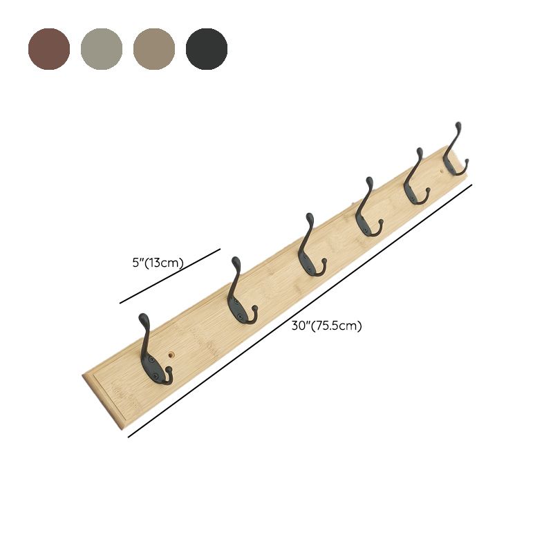 Modern Coat Rack Wood Framed Wall-Mounted Coat Hanger with Hooks