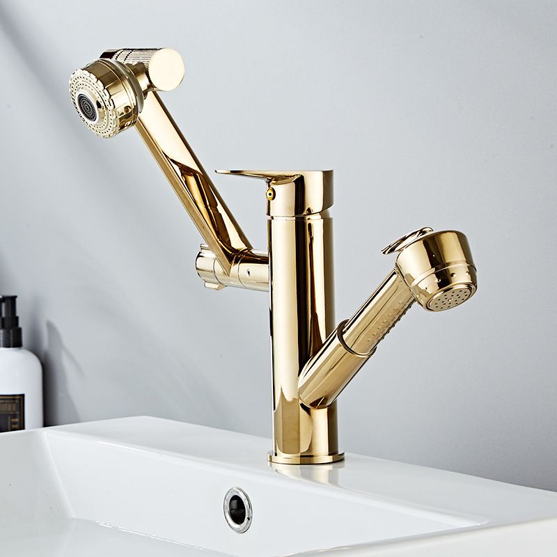 Glam Vessel Faucet Brass Lever Handles Swivel Spout Basin Lavatory Faucet