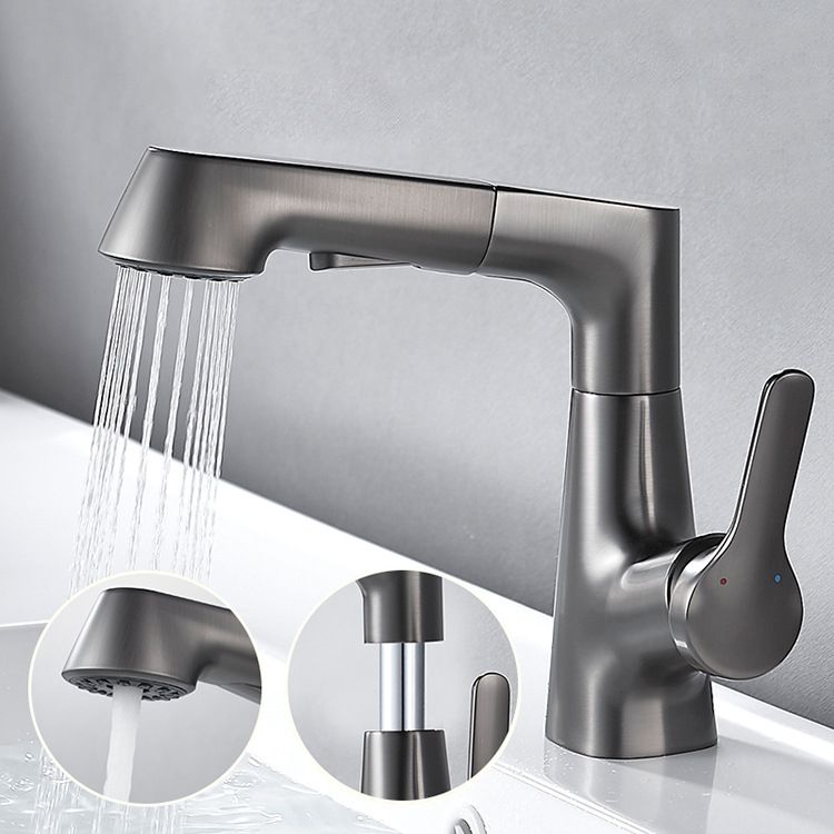 Modern Copper Vessel Faucet Lever Handles Retractable Low Arc Vessel Faucet