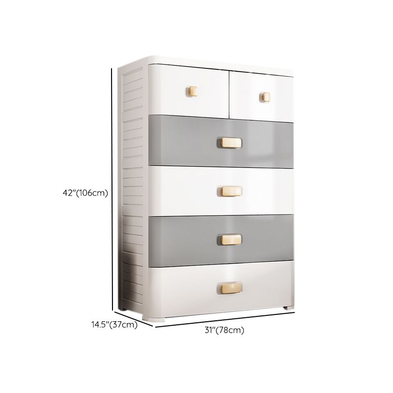 Modern Plastic Kids Dressers Vertical Nursery Dresser with Drawers for Home