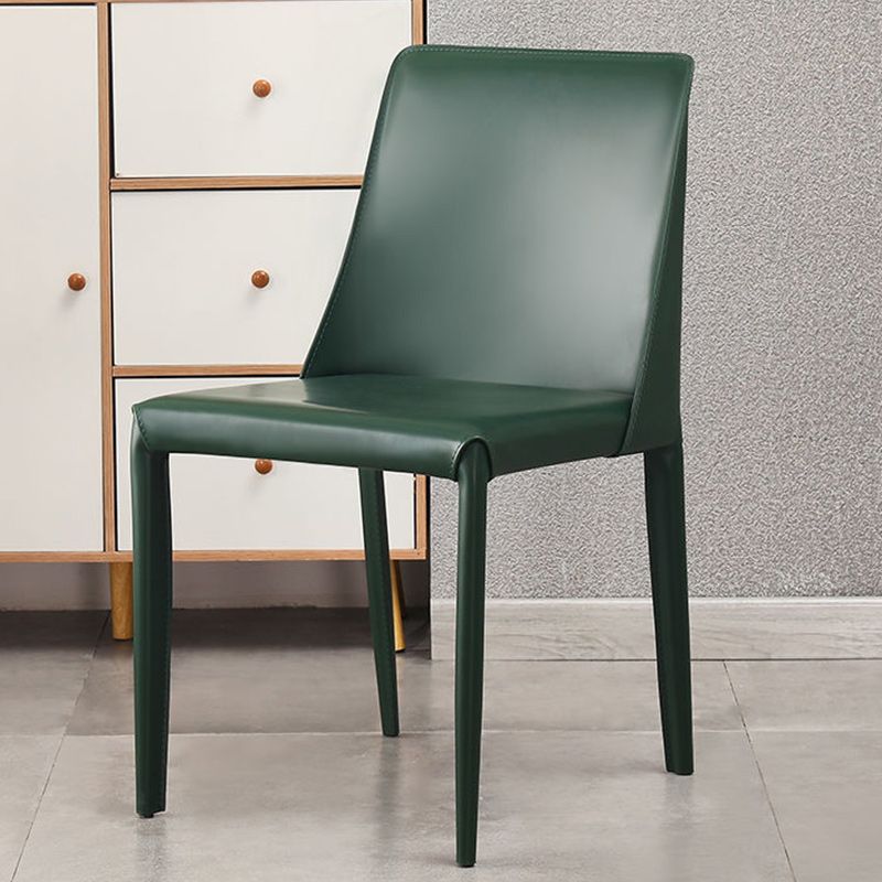 Upholstered Side Chair Leather Armless Dining Chair for Dining Room