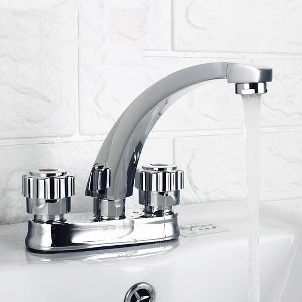 Modern Style Vessel Faucet Copper Knob Handle Low Arc Vessel Faucet