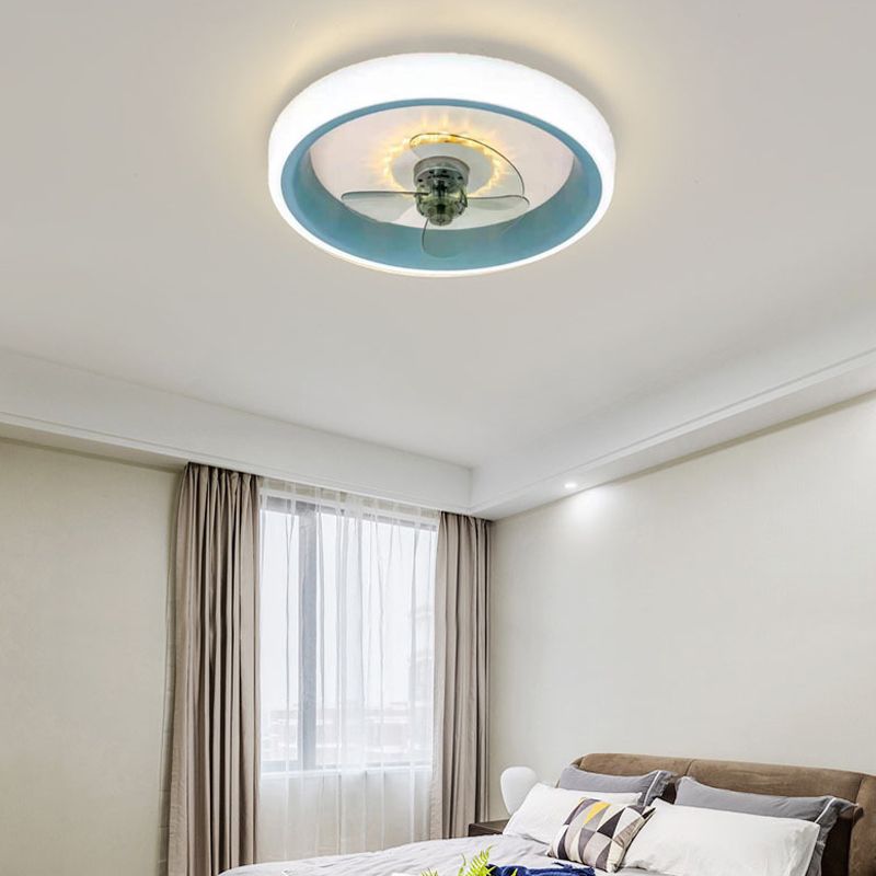 Circular Flush Mount Fans Lamp LED minimaliste LED MONTRE SEMI FUSH LIGHING POUR LA CHAMBRE