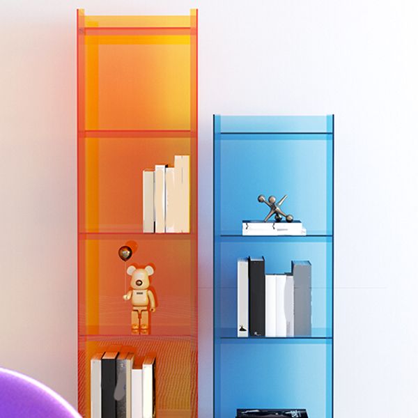 Scandinavian Acrylic Standard Bookshelf Vertical Closed Back Bookshelf for Living Room