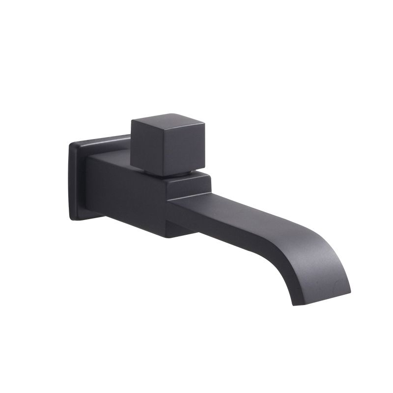 Contemporary Wall Mounted Bathroom Faucet Knob Handle Solid Brass Square Faucet