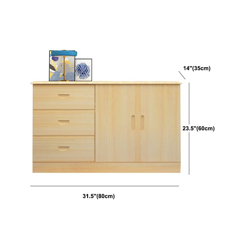 Modern Media Console TV Stand Pine Console TV Stand with 3 Drawers