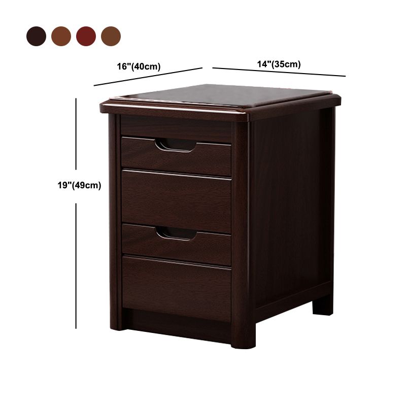 20 Inch H Bed Nightstand Solid Wood 2-Drawer Modern Brown Night Table