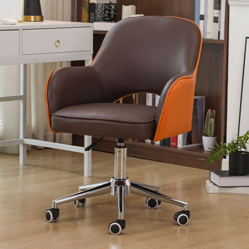 Armless Desk Chair Contemporary Office Chair with Wheels for Office