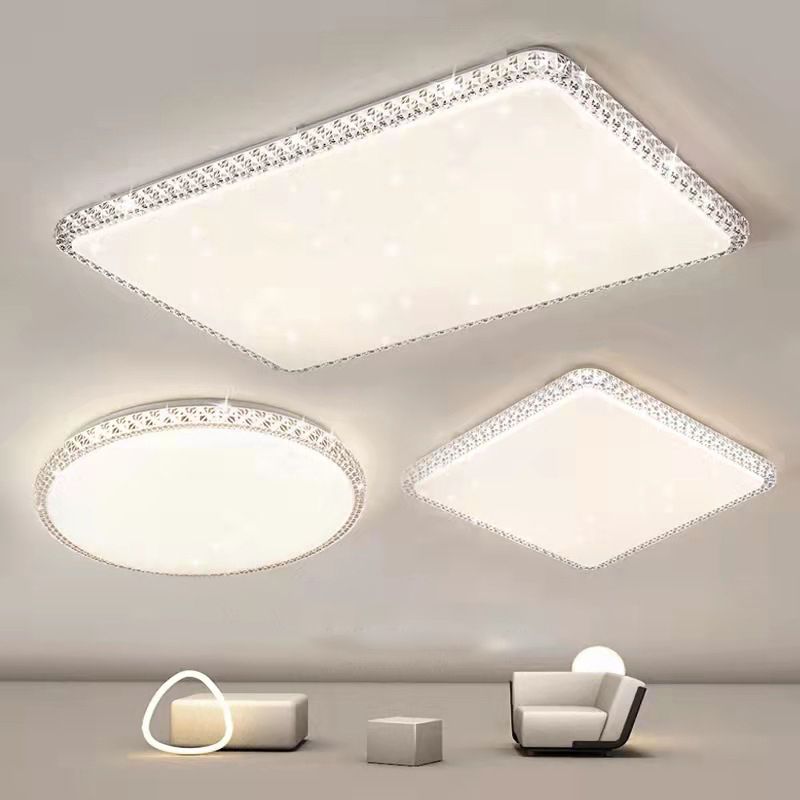 Contemporary Ceiling Light White LED Flush Mount Light for Living Room