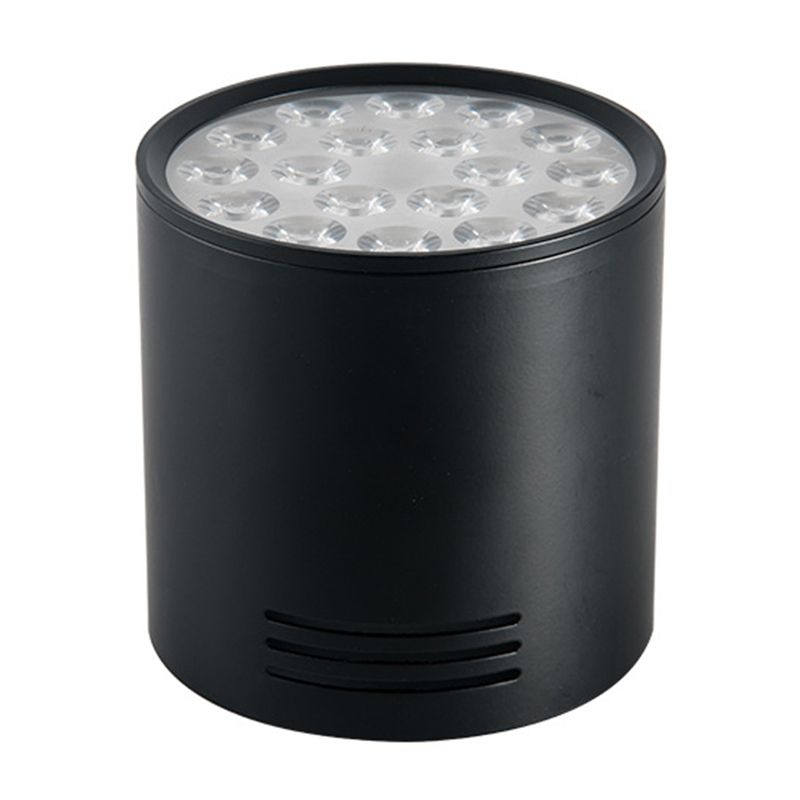 Cylindrical Corridor Downlight Aluminum Modern Flush Mount LED Light in Black