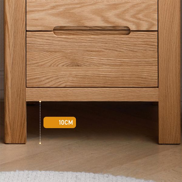 Solid Wood Brown Kids Bedside Table Modern Wooden Nightstands