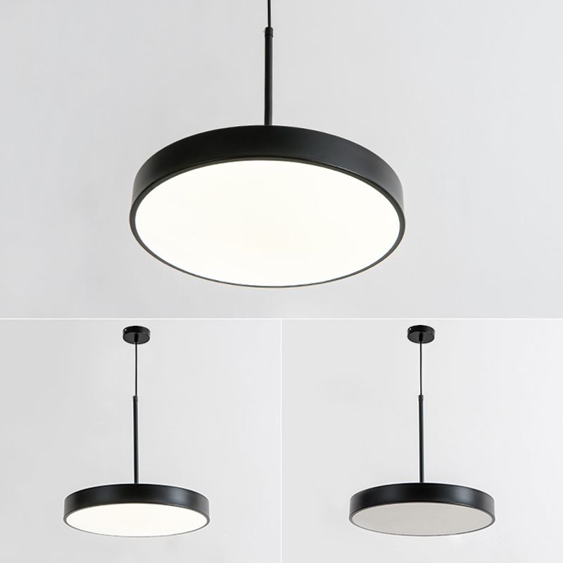 Minimalistic LED Hanging Pendant Light Circular Ceiling Lamp with Acrylic Shade for Dining Room