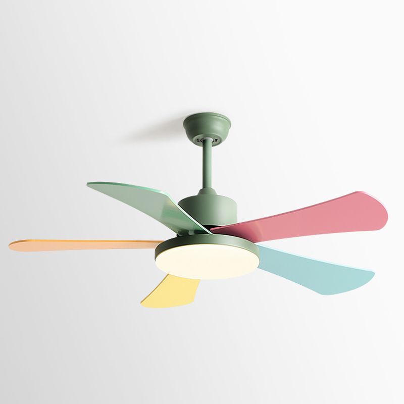 Modern Colorful Ceiling Fan Light Metal 1 Light LED Ceiling Fan for Kid's Room