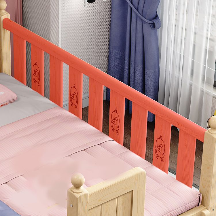 Scandinavian Washed Natural Nursery Bed Solid Wood with Guardrail