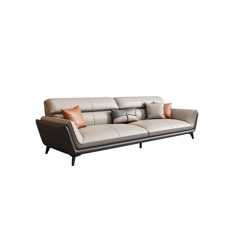 33.46" H Flared Arm Modern Sofa with Sewn Pillow Back Metal Legs Sofa