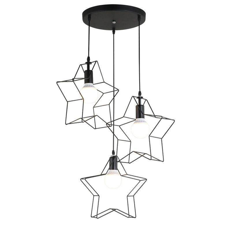 Forma de estrella de estilo industrial de bombilla Iluminación para cafetería para sala de estar