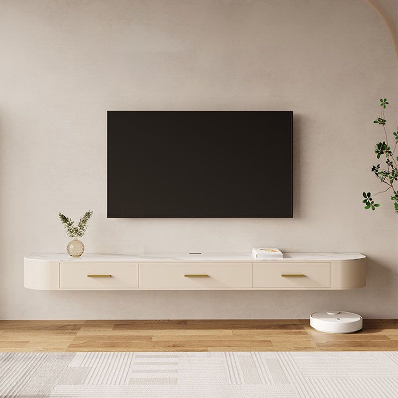 Modern Stone TV Media Console Floating Stand Console for Living Room