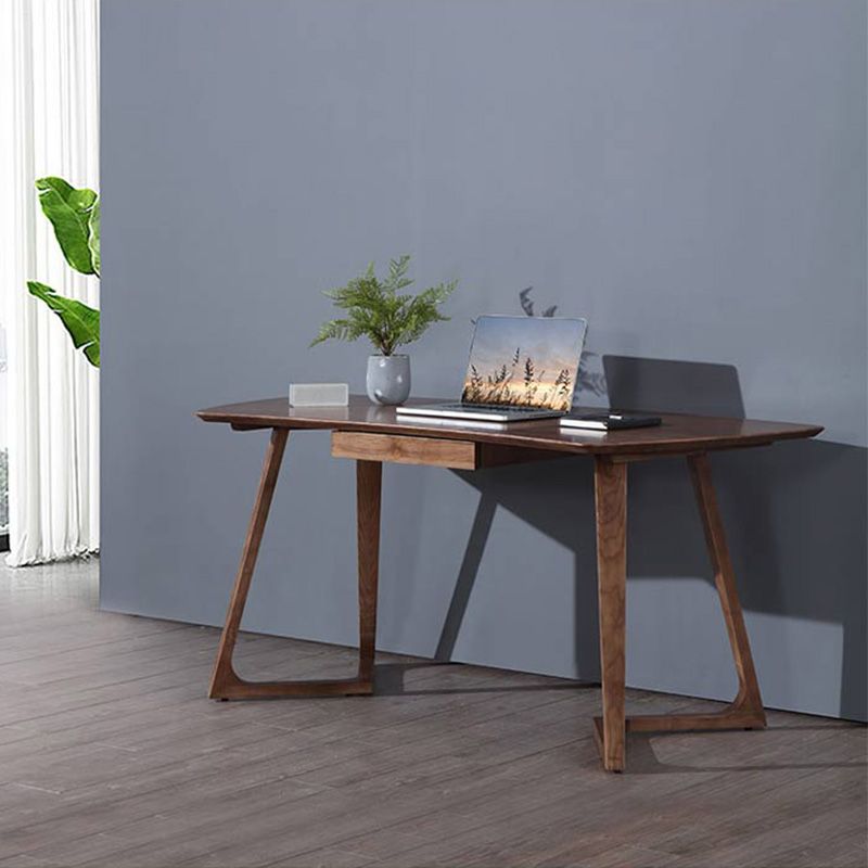 30" H Ash Office Desk Contemporary Writing Desk in Matte Finish