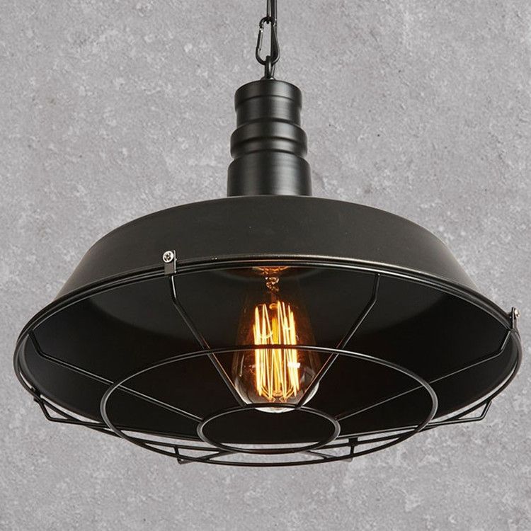 Apparecchio di illuminazione a sospensione in metallo Industrial Black Network Shop Apped Cofferfiling Light