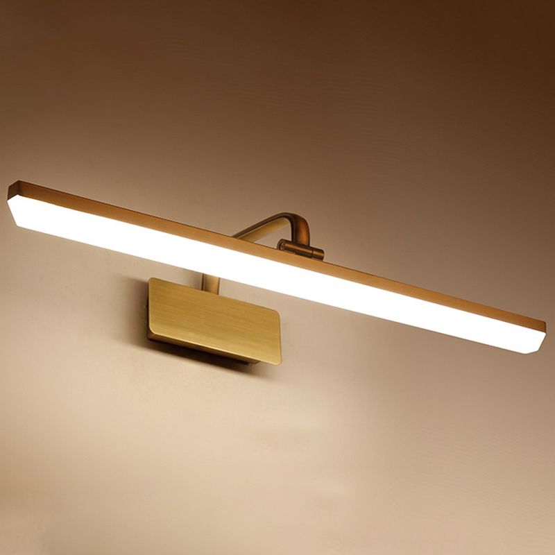 Cabeza ajustable Metal Baño de baño Luz de tocador Minimalismo moderno Luces de tocador de acrílico LED lineal