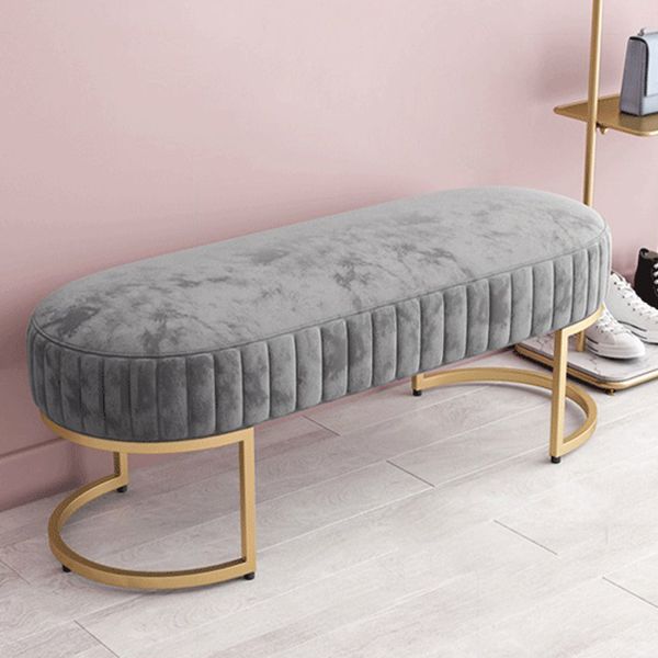 Glam Velvet Foam Bench Solid Color Bench with Legs for Bedroom