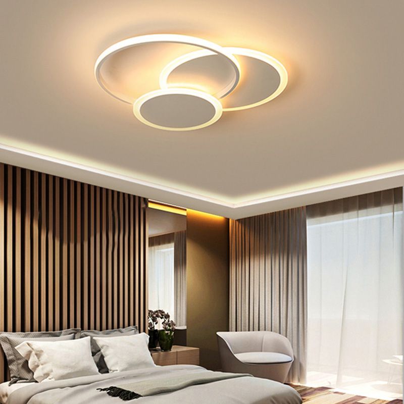 Metal Geometric Shape Flush Mount Light Modern-Style 3 Lights Flush Ceiling Light