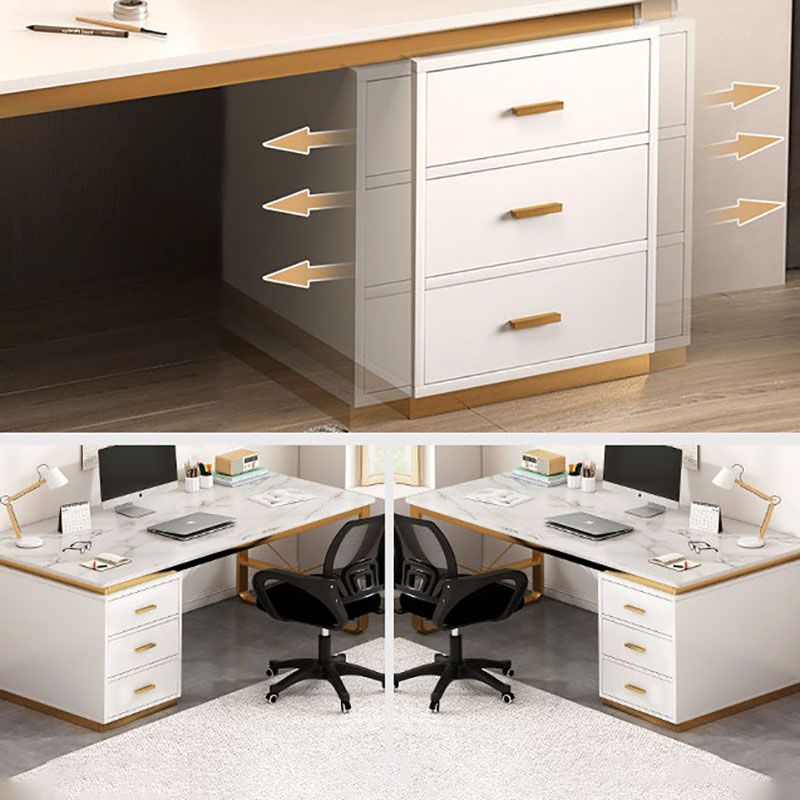 29.5" H Glam Executive Desk Rectangular Writing Desk with Drawers