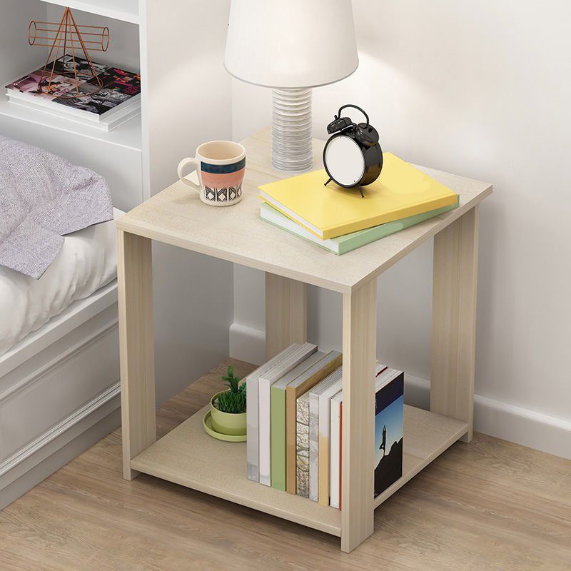 Imitation Wood Nightstand Open Storage Modern Shelf Included Night Table