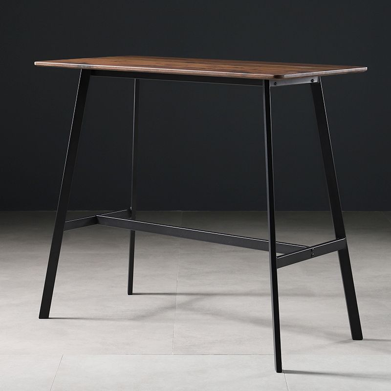 Rectangle Top Bistro Table Industrial Style Pub Table with Metal Frame