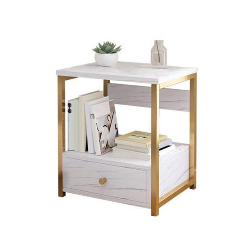 Wooden Nightstand Modern Accent Table Nightstand for Bedroom