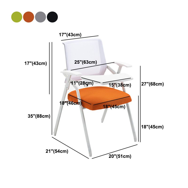 Modern Office Chair with Arms Mid Back Conference Chair with White Frame