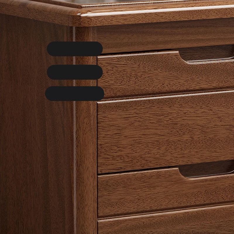 2 - Drawer Contemporary Accent Table Nightstand Walnut Wood Bed Nightstand