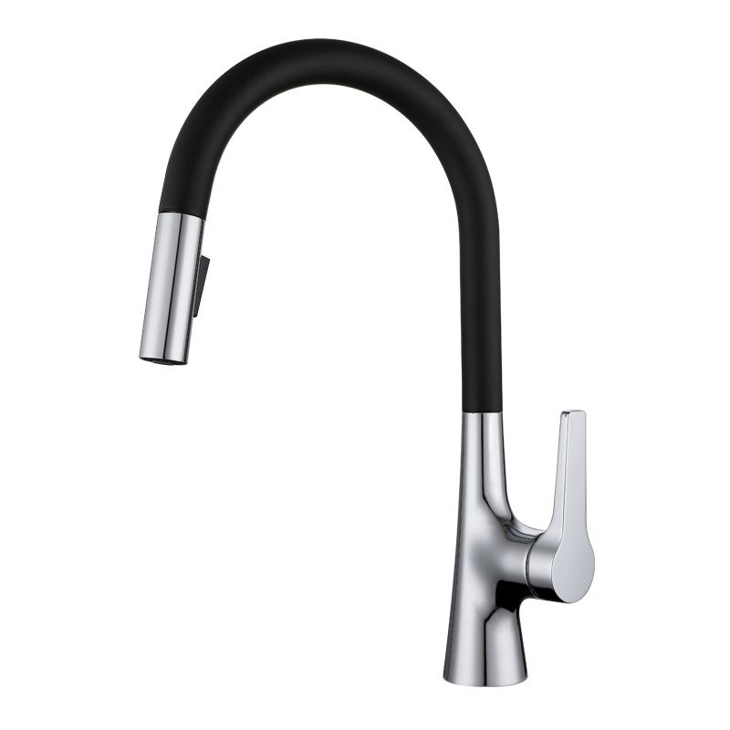 Modern Kitchen Sink Faucet Copper Single Handle High Arc Kitchen Faucet