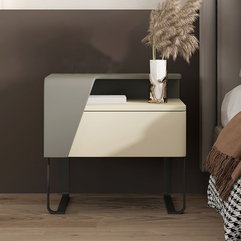 Open Storage Accent Table Nightstand Wooden Night Table for Bedroom