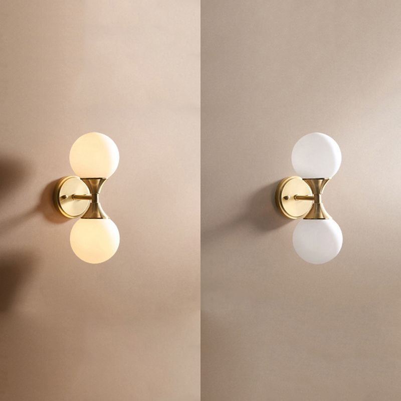 2 Light Unique Shape Wall Mount Light Fixture Modern Wall Mounted Lighting in Gold