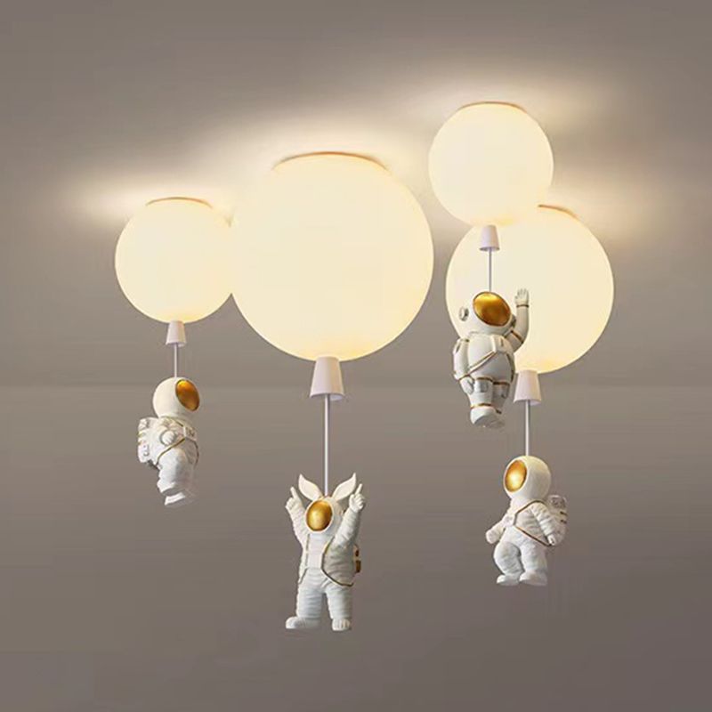 Contemporary Ceiling Lamp Creative Astronaut Flush Mount Light Fixture