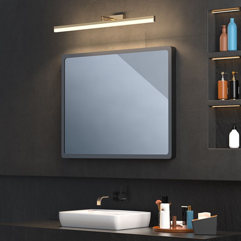 Contemporary Vanity Lights Streamlined LED Wall Light Fixtures with Brass for Bathroom