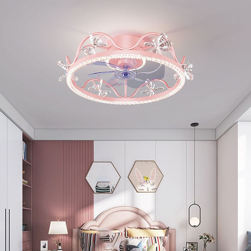 Multi Light Ceiling Fan Light Modern Style Metal Ceiling Fan Light for Children's Room