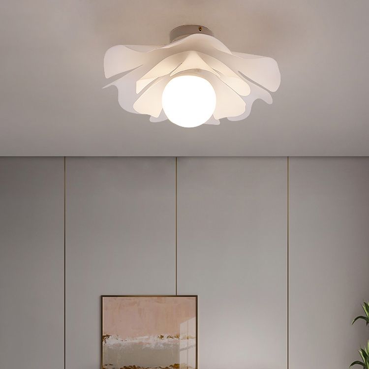 Modernism Ceiling Lamp Flower Acrylic Lighting Fixture in White for Bedroom