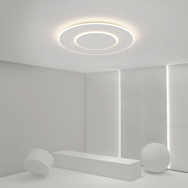 LED Metal Modern Flush Mount Circular Shape Ceiling Light with Acrylic Shade for Bedroom