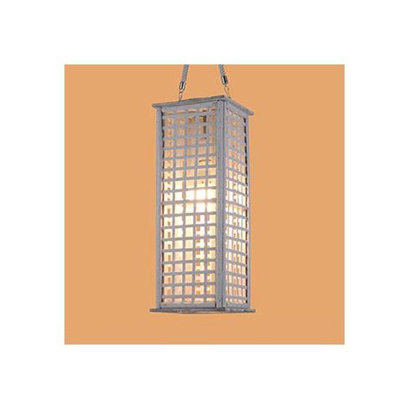 Style contemporain Rectangular Pendant Lighting Bamboo 14 "/19.5" LAME DE DINATION DE LA LIGHTE DE LA LIGHT