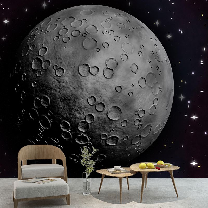 Mildew Resistant Universe Mural Wallpaper Novelty Style for Sitting Room